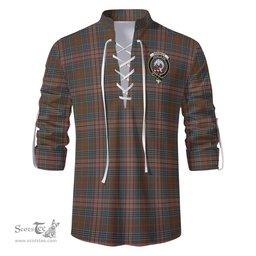 ScotsTee Shop Scottish Kennedy Weathered Clan Crest Tartan Mens Scottish Jacobite Ghillie Casual Shirt