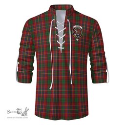 ScotsTee Shop Scottish Innes Clan Crest Tartan Mens Scottish Jacobite Ghillie Casual Shirt