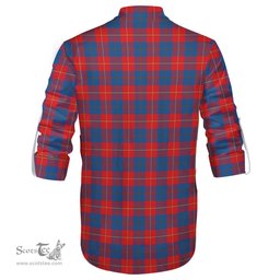 ScotsTee Shop Scottish Galloway Red Clan Crest Tartan Mens Scottish Jacobite Ghillie Casual Shirt