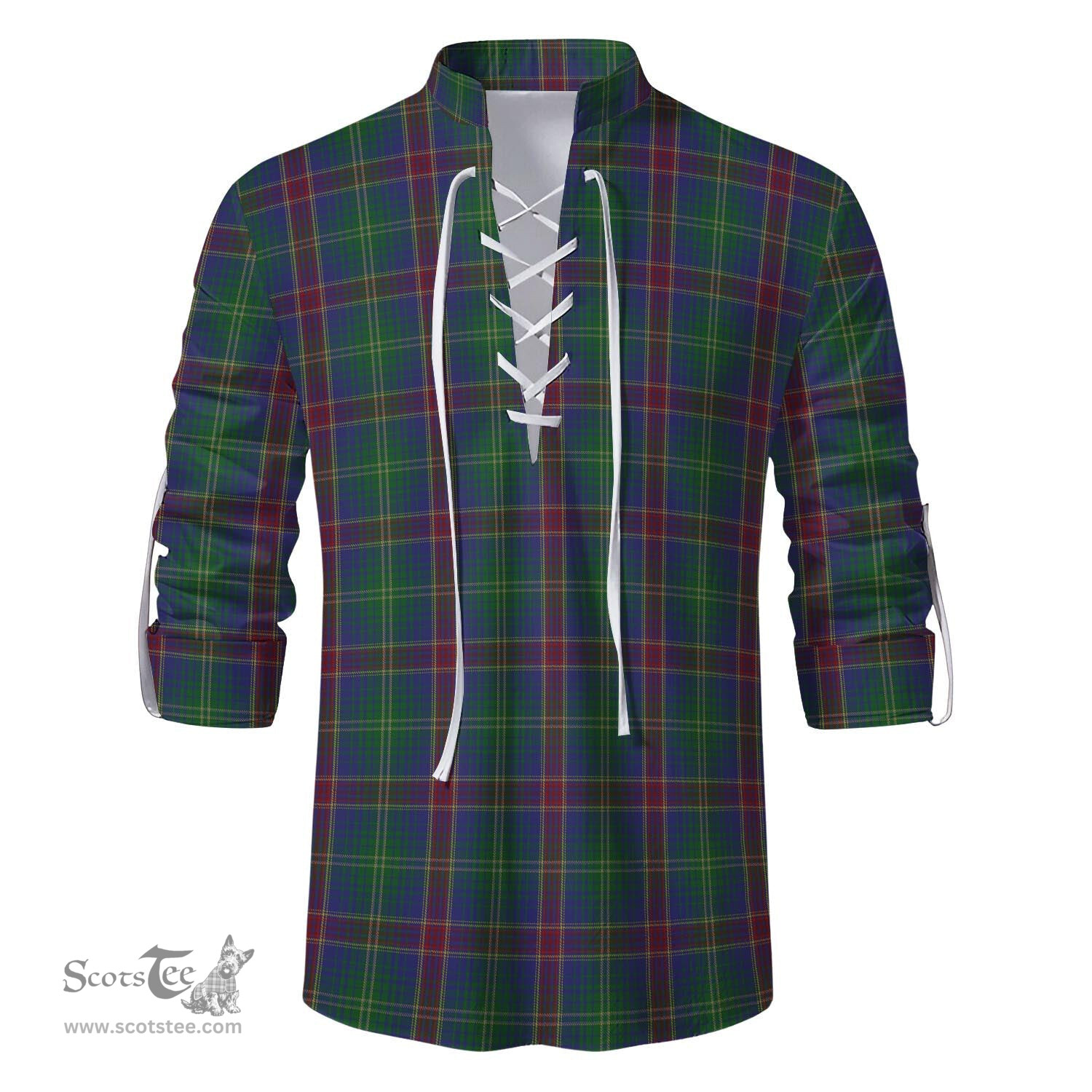 ScotsTee Shop Scottish Hart of Scotland Clan Tartan Mens Scottish Jacobite Ghillie Casual Shirt
