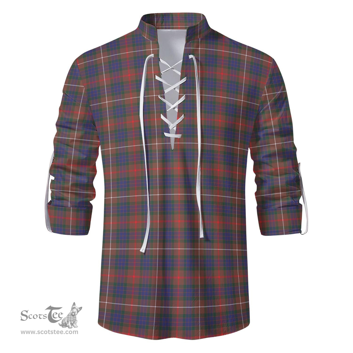 ScotsTee Shop Scottish Fraser Hunting Modern Clan Tartan Mens Scottish Jacobite Ghillie Casual Shirt