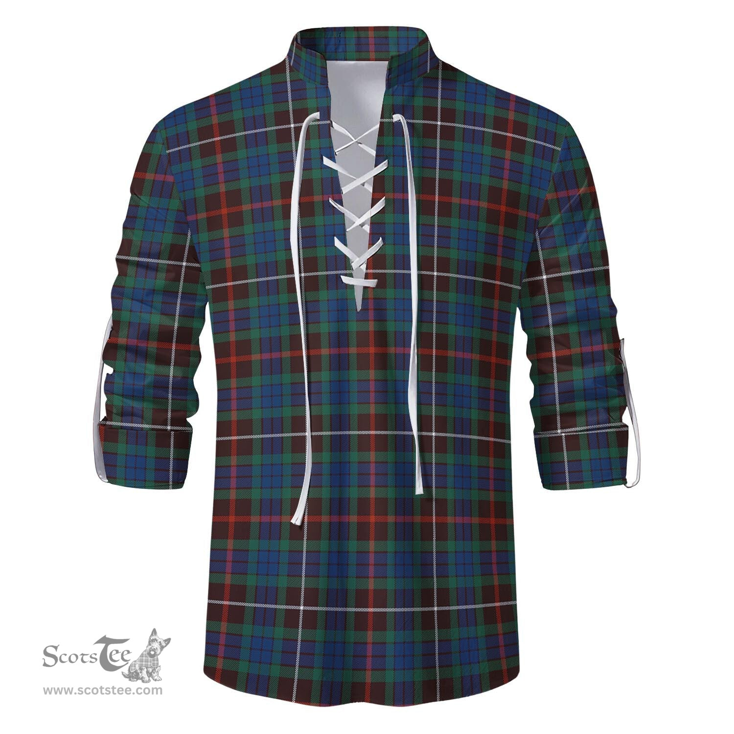 ScotsTee Shop Scottish Fraser Hunting Ancient Clan Tartan Mens Scottish Jacobite Ghillie Casual Shirt