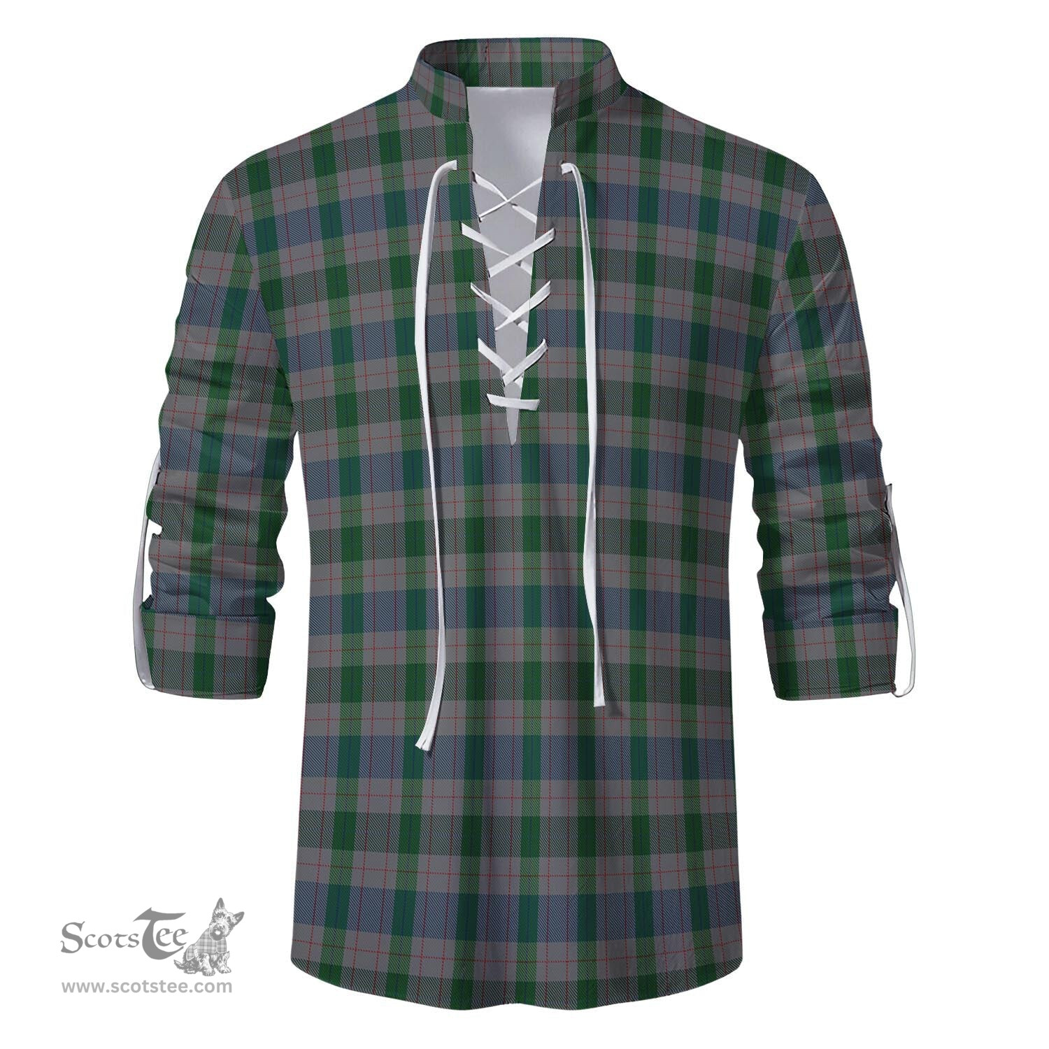 ScotsTee Shop Scottish Lloyd of Wales Clan Tartan Mens Scottish Jacobite Ghillie Casual Shirt