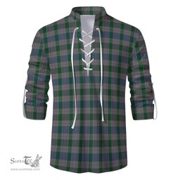 ScotsTee Shop Scottish Lloyd of Wales Clan Tartan Mens Scottish Jacobite Ghillie Casual Shirt