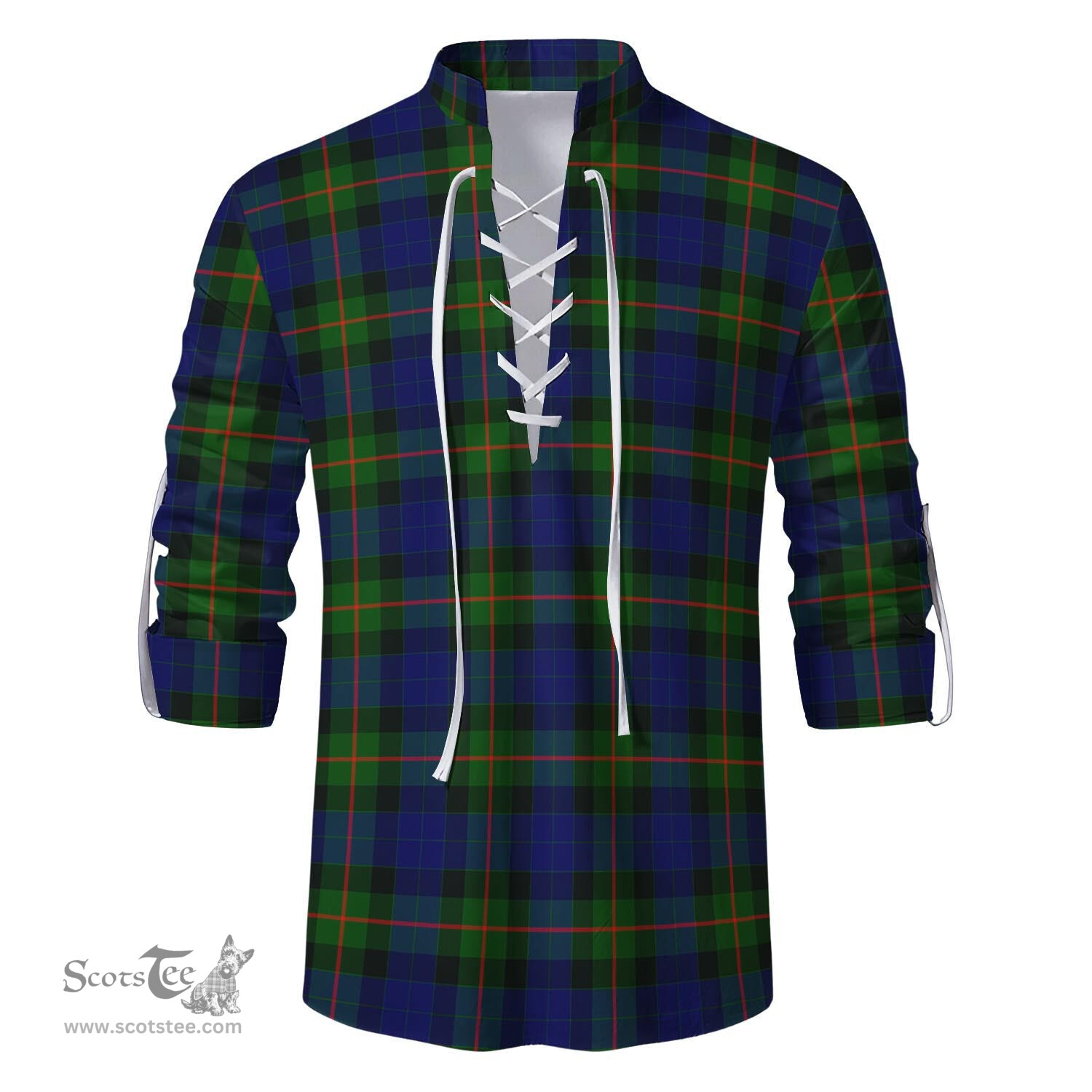 ScotsTee Shop Scottish Jamieson Clan Tartan Mens Scottish Jacobite Ghillie Casual Shirt
