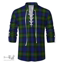 ScotsTee Shop Scottish Jamieson Clan Tartan Mens Scottish Jacobite Ghillie Casual Shirt