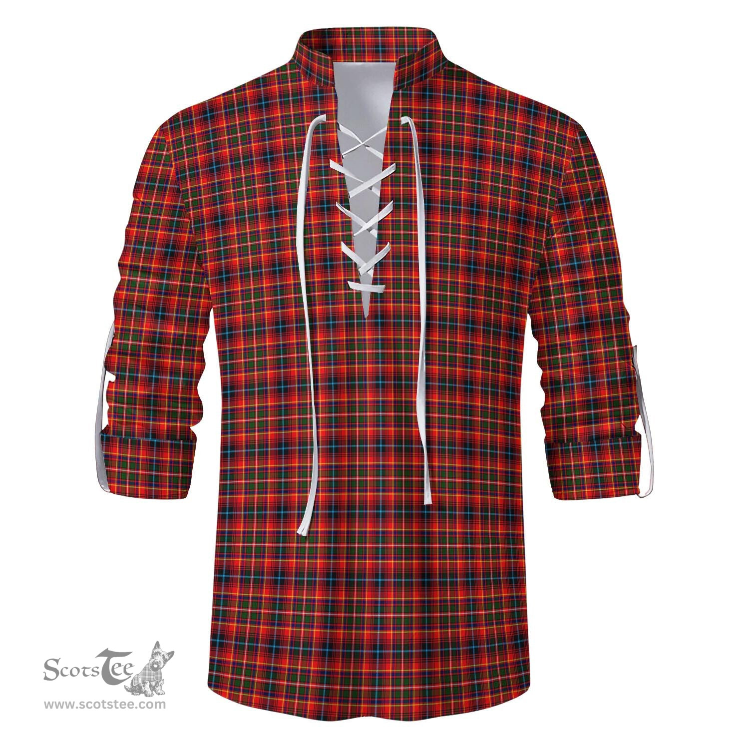 ScotsTee Shop Scottish Innes Modern Clan Tartan Mens Scottish Jacobite Ghillie Casual Shirt