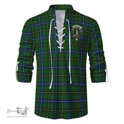 ScotsTee Shop Scottish Henderson Modern Clan Crest Tartan Mens Scottish Jacobite Ghillie Casual Shirt
