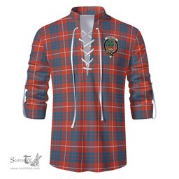 ScotsTee Shop Scottish Hamilton Ancient Clan Crest Tartan Mens Scottish Jacobite Ghillie Casual Shirt