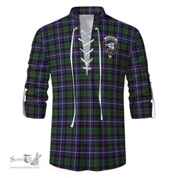 ScotsTee Shop Scottish Galbraith Modern Clan Crest Tartan Mens Scottish Jacobite Ghillie Casual Shirt