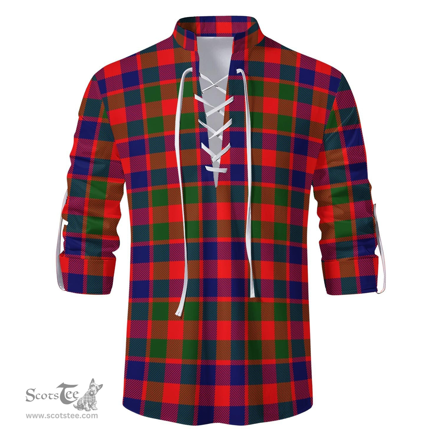 ScotsTee Shop Scottish Gow of Skeoch Clan Tartan Mens Scottish Jacobite Ghillie Casual Shirt