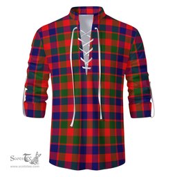 ScotsTee Shop Scottish Gow of Skeoch Clan Tartan Mens Scottish Jacobite Ghillie Casual Shirt