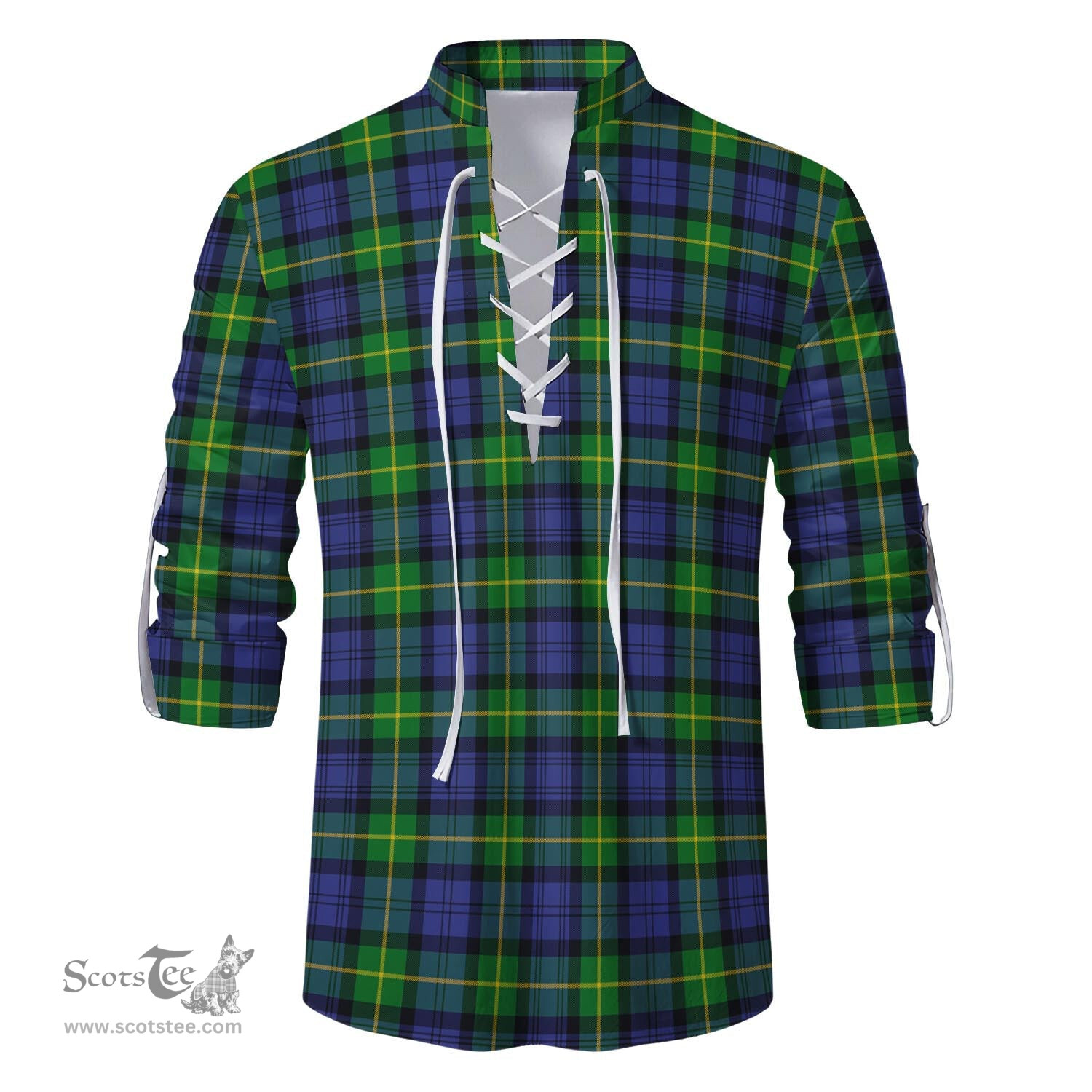 ScotsTee Shop Scottish Gordon Modern Clan Tartan Mens Scottish Jacobite Ghillie Casual Shirt