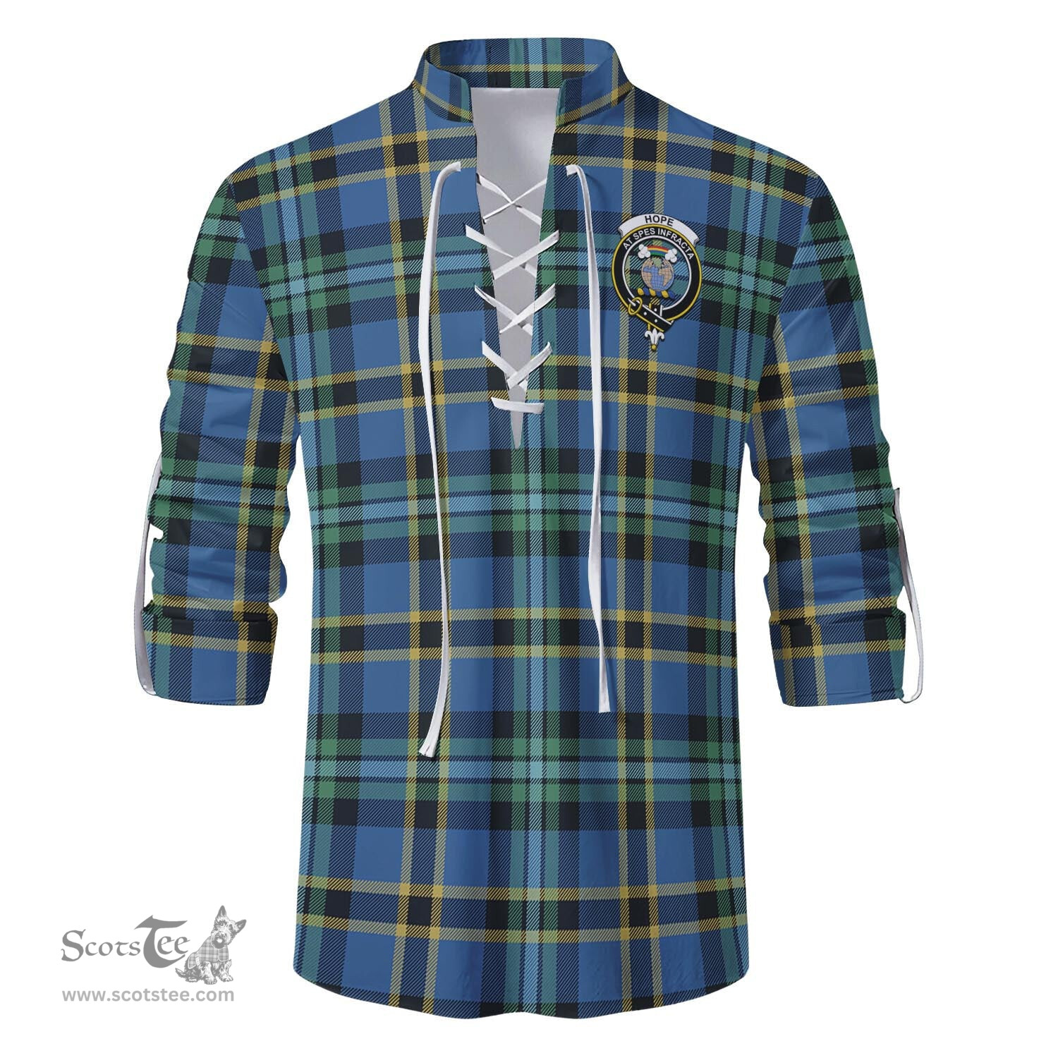 ScotsTee Shop Scottish Hope Ancient Clan Crest Tartan Mens Scottish Jacobite Ghillie Casual Shirt