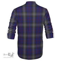 ScotsTee Shop Scottish Kinnaird Clan Crest Tartan Mens Scottish Jacobite Ghillie Casual Shirt