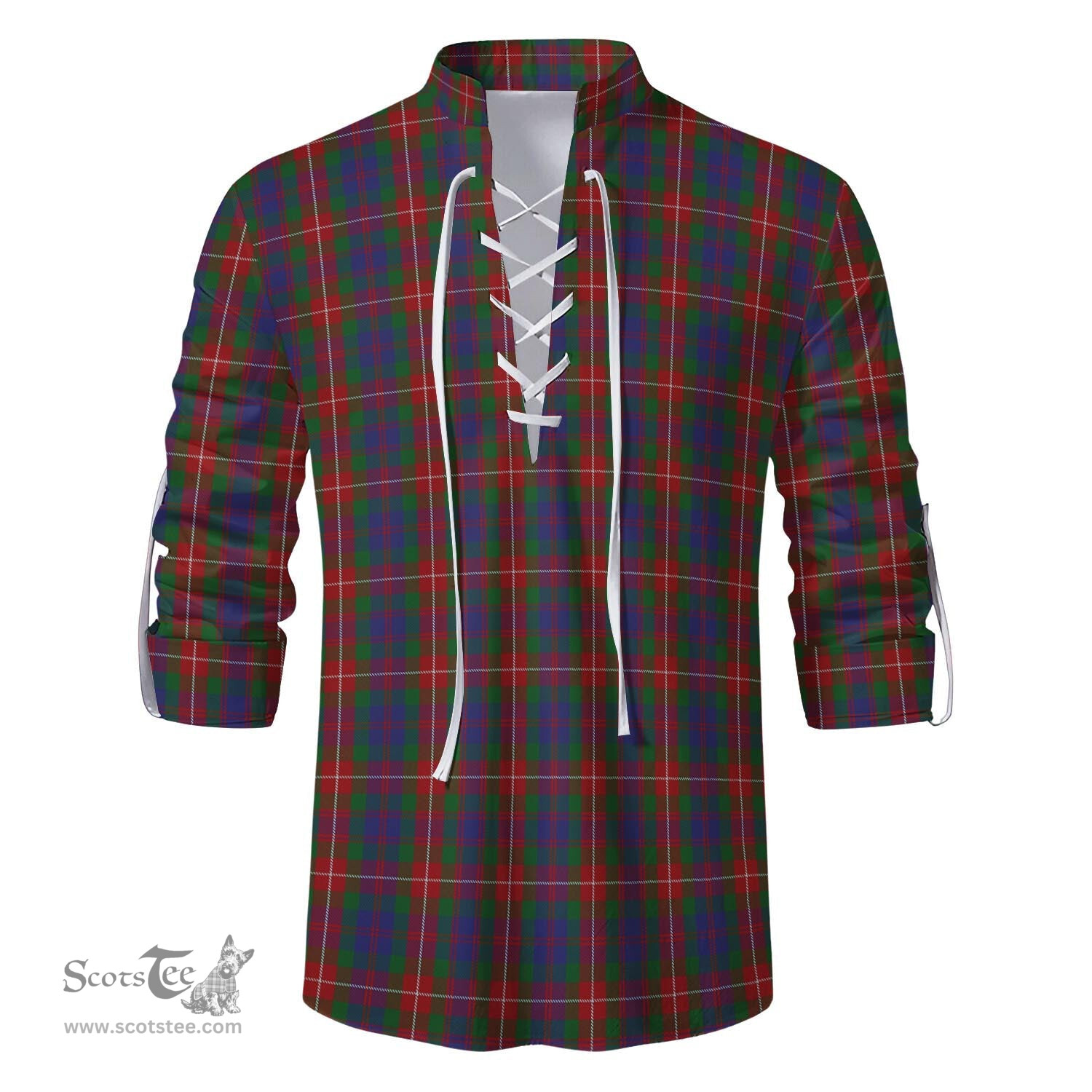 ScotsTee Shop Scottish Fraser of Lovat Clan Tartan Mens Scottish Jacobite Ghillie Casual Shirt