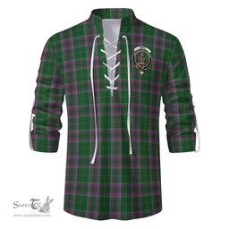 ScotsTee Shop Scottish Gray Hunting Clan Crest Tartan Mens Scottish Jacobite Ghillie Casual Shirt