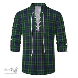 ScotsTee Shop Scottish Graham of Montrose Clan Tartan Mens Scottish Jacobite Ghillie Casual Shirt