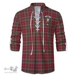 ScotsTee Shop Scottish Lindsay Weathered Clan Crest Tartan Mens Scottish Jacobite Ghillie Casual Shirt