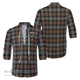 ScotsTee Shop Scottish Gunn Weathered Clan Crest Tartan Mens Scottish Jacobite Ghillie Casual Shirt