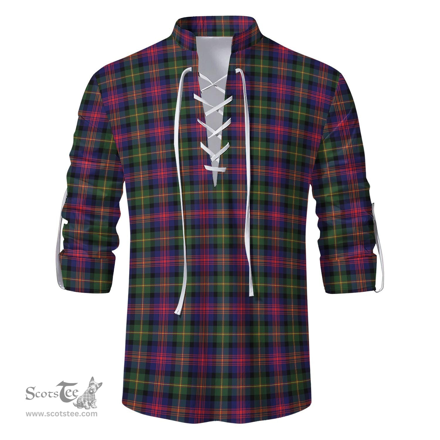 ScotsTee Shop Scottish Logan Modern Clan Tartan Mens Scottish Jacobite Ghillie Casual Shirt