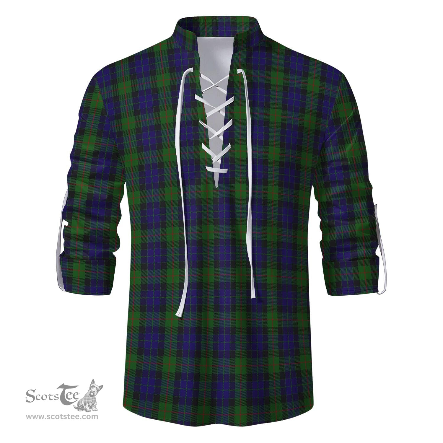 ScotsTee Shop Scottish Gunn Clan Tartan Mens Scottish Jacobite Ghillie Casual Shirt