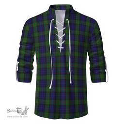 ScotsTee Shop Scottish Gunn Clan Tartan Mens Scottish Jacobite Ghillie Casual Shirt