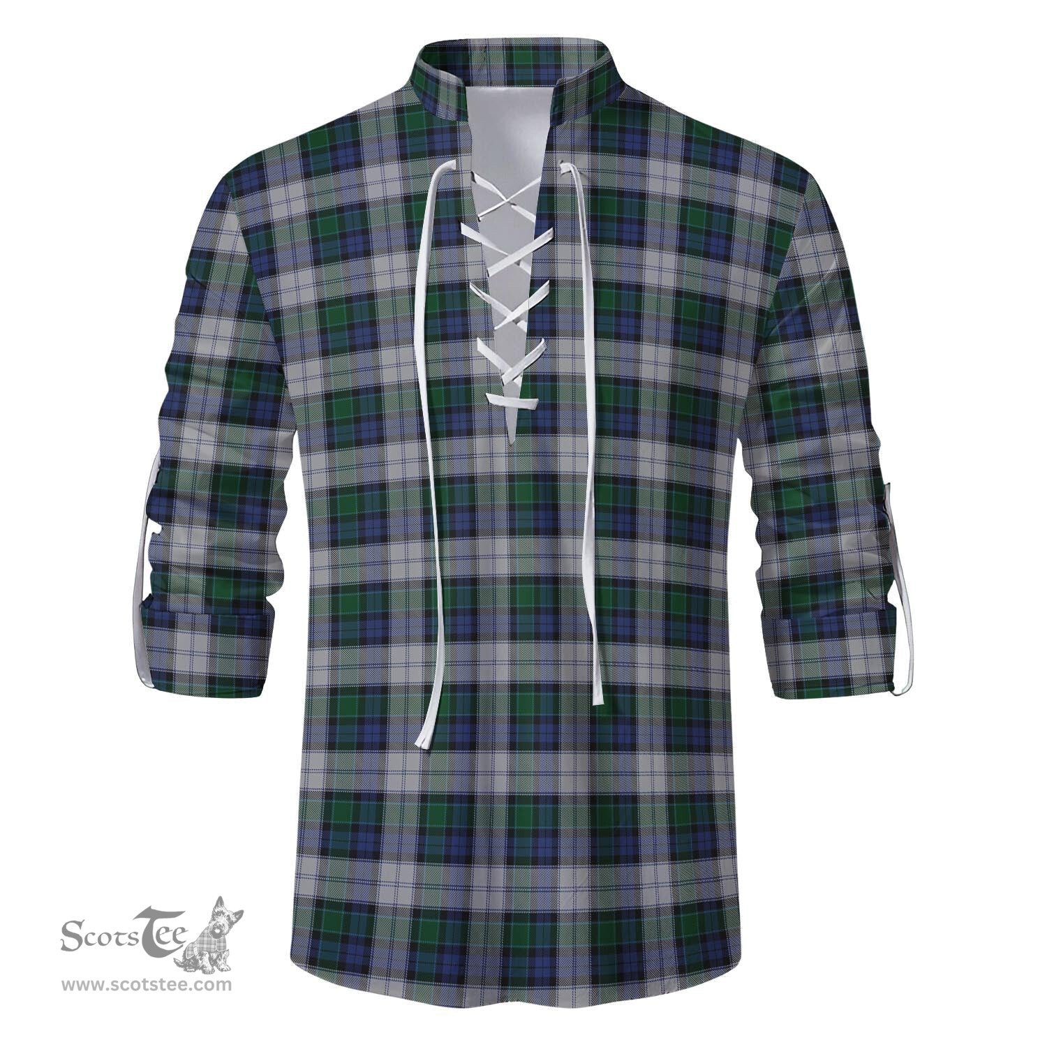 ScotsTee Shop Scottish Graham Dress Clan Tartan Mens Scottish Jacobite Ghillie Casual Shirt