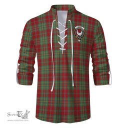 ScotsTee Shop Scottish Leask Clan Crest Tartan Mens Scottish Jacobite Ghillie Casual Shirt