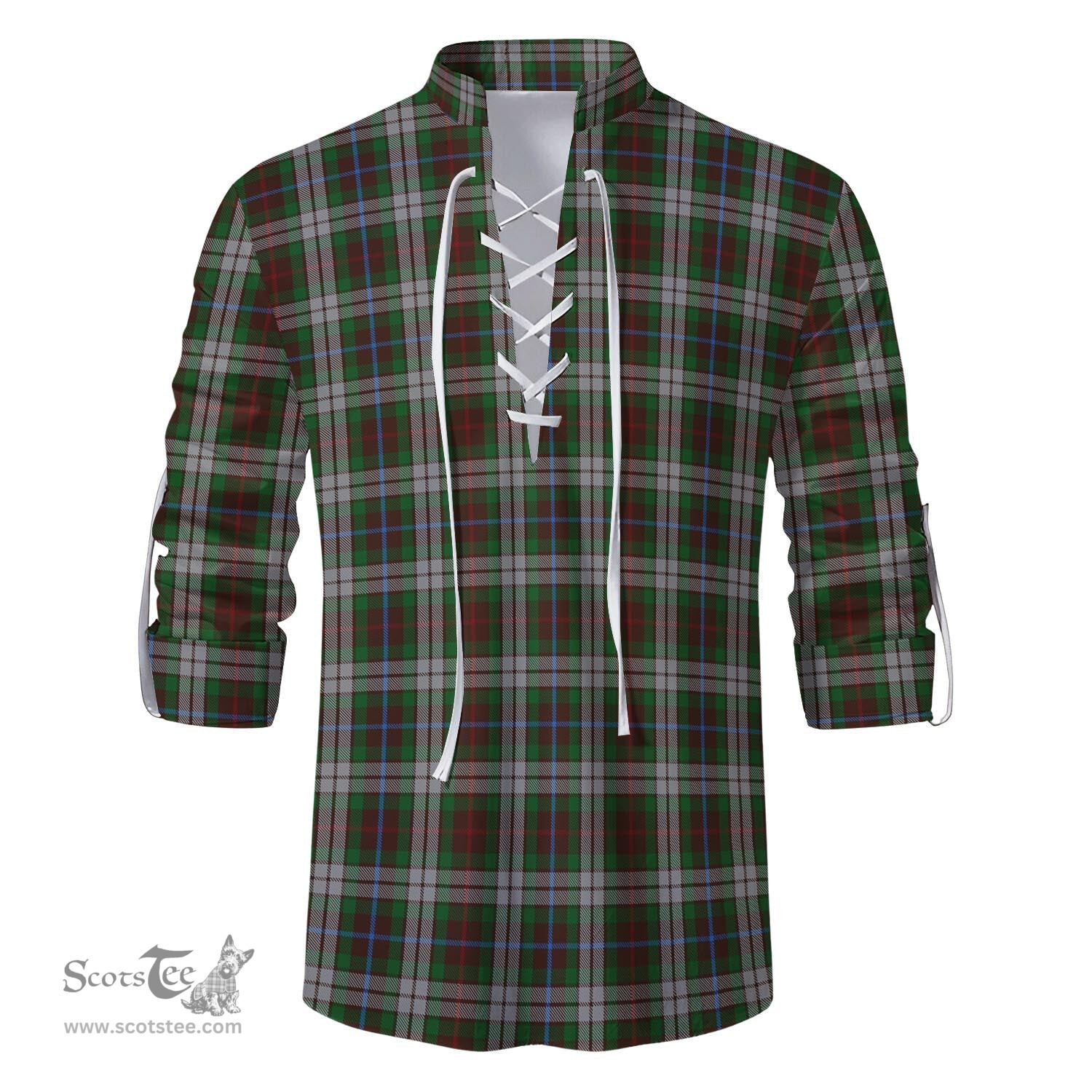 ScotsTee Shop Scottish Fraser Hunting Dress Clan Tartan Mens Scottish Jacobite Ghillie Casual Shirt