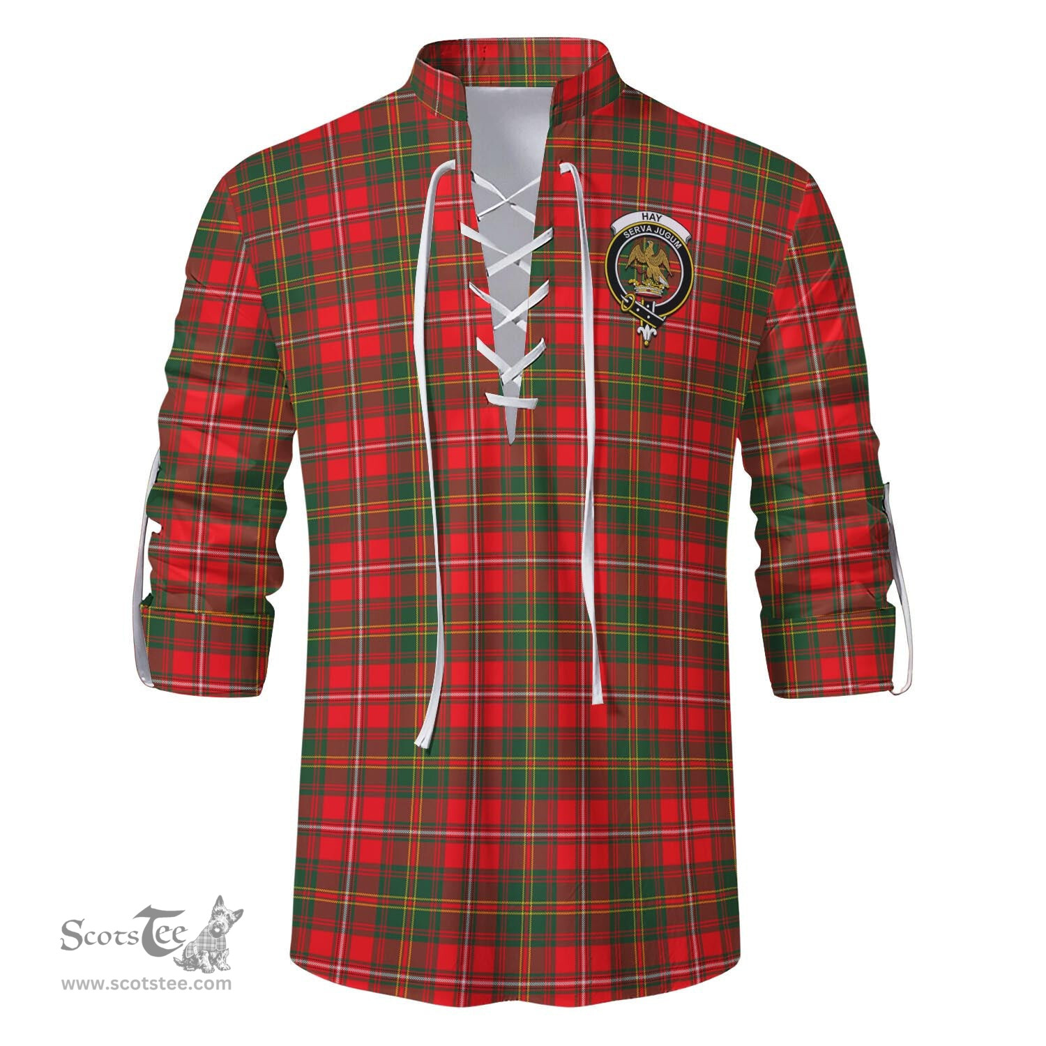 ScotsTee Shop Scottish Hay Modern Clan Crest Tartan Mens Scottish Jacobite Ghillie Casual Shirt