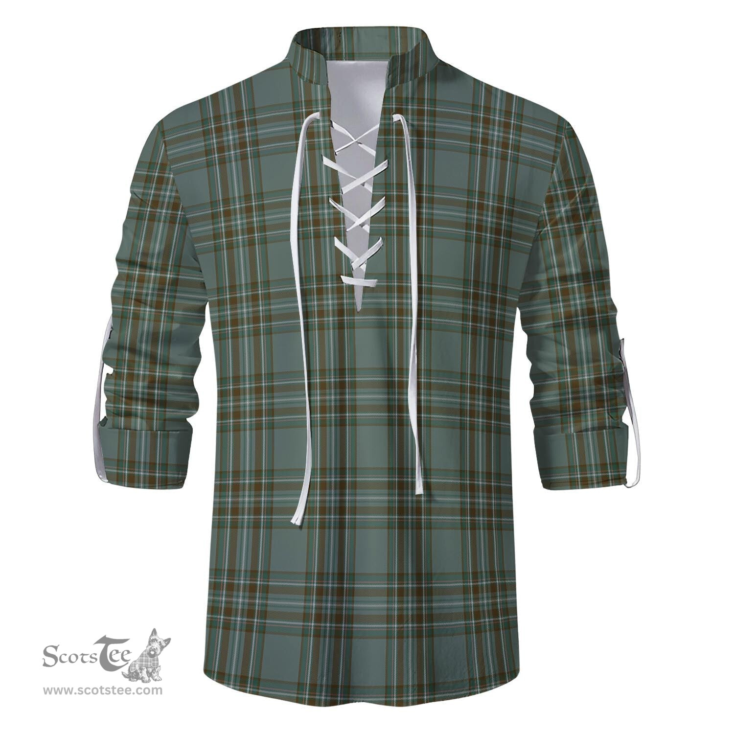 ScotsTee Shop Scottish Kelly Dress Clan Tartan Mens Scottish Jacobite Ghillie Casual Shirt