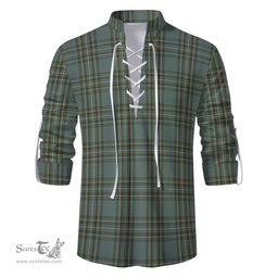 ScotsTee Shop Scottish Kelly Dress Clan Tartan Mens Scottish Jacobite Ghillie Casual Shirt