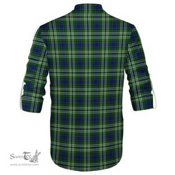 ScotsTee Shop Scottish Haliburton Clan Tartan Mens Scottish Jacobite Ghillie Casual Shirt