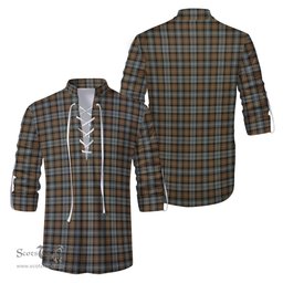 ScotsTee Shop Scottish Gordon Weathered Clan Tartan Mens Scottish Jacobite Ghillie Casual Shirt