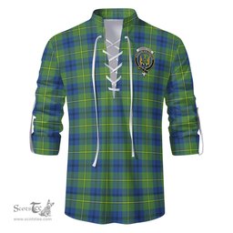 ScotsTee Shop Scottish Johnstone-Johnston Ancient Clan Crest Tartan Mens Scottish Jacobite Ghillie Casual Shirt