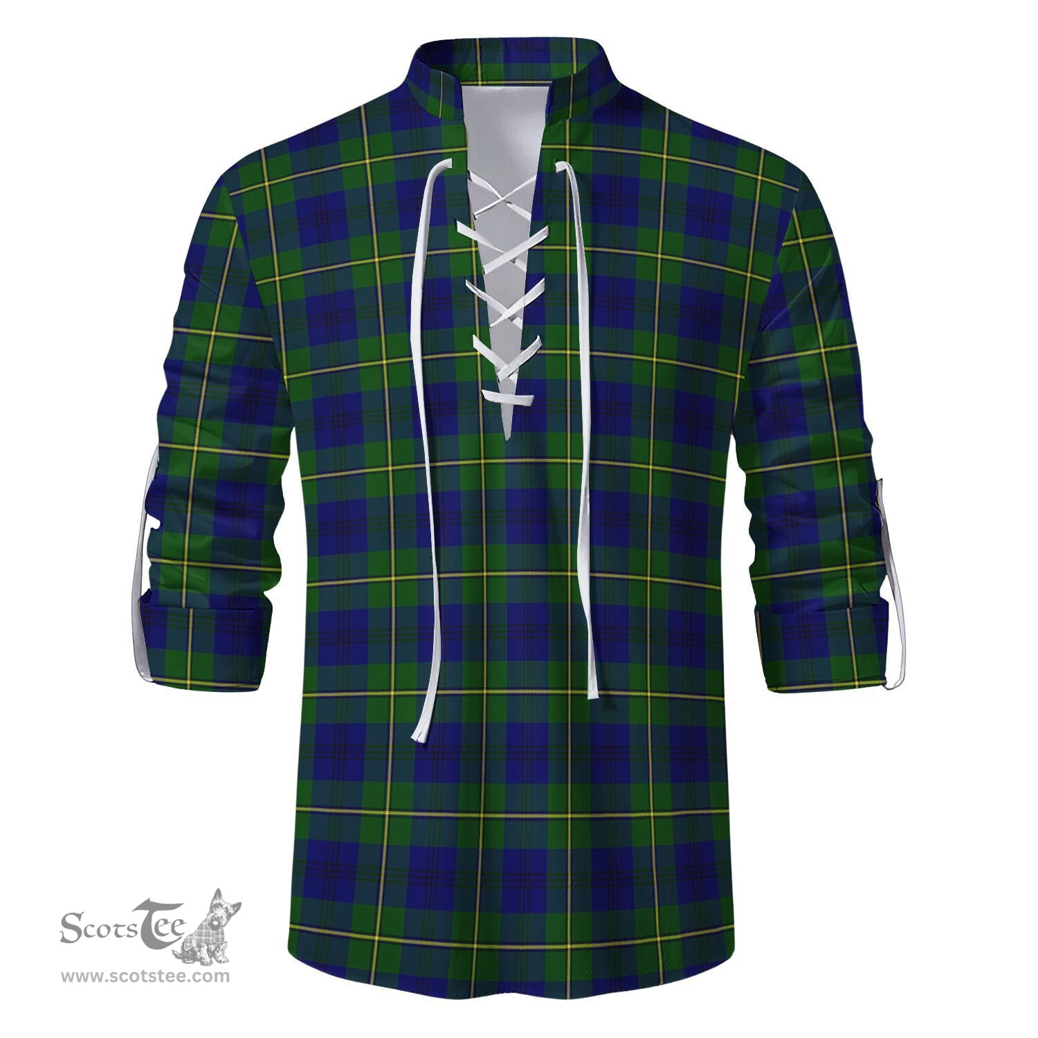 ScotsTee Shop Scottish Johnstone-Johnston Modern Clan Tartan Mens Scottish Jacobite Ghillie Casual Shirt