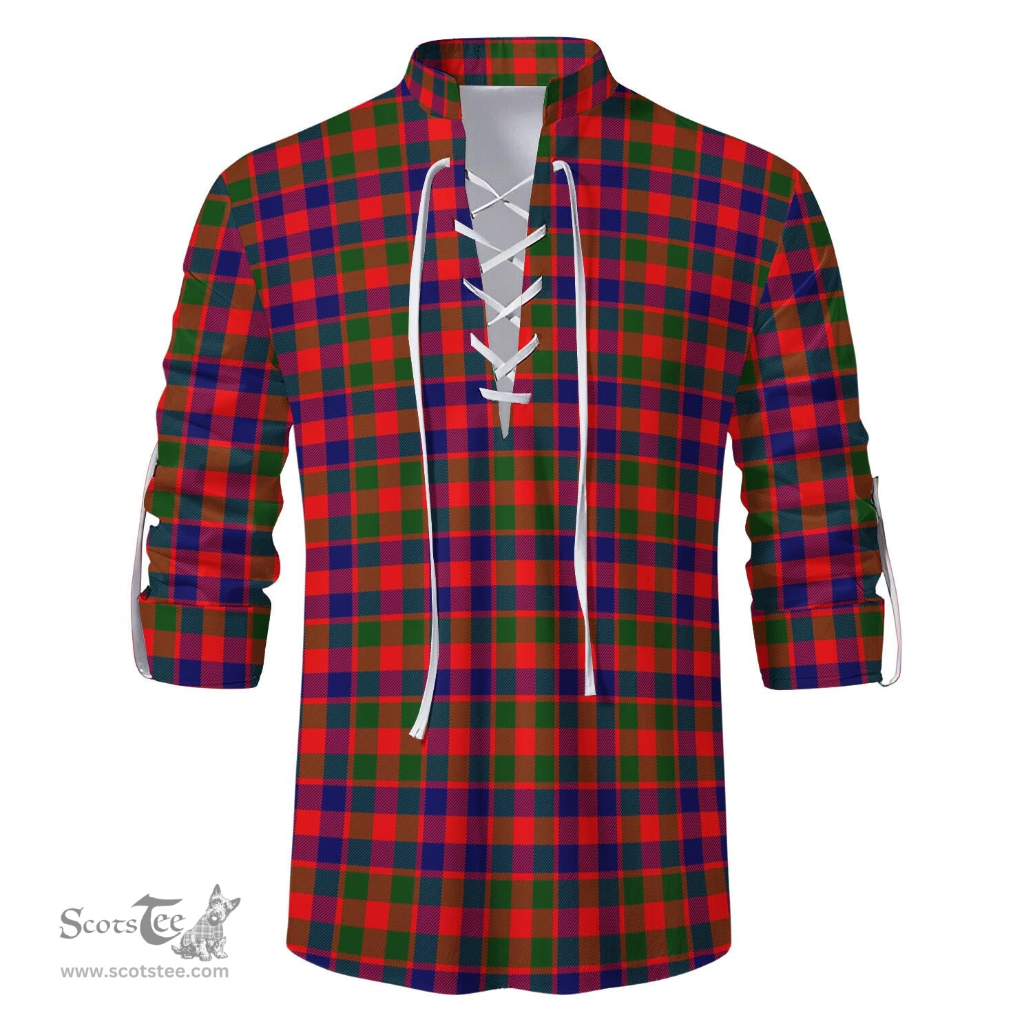 ScotsTee Shop Scottish Gow Modern Clan Tartan Mens Scottish Jacobite Ghillie Casual Shirt