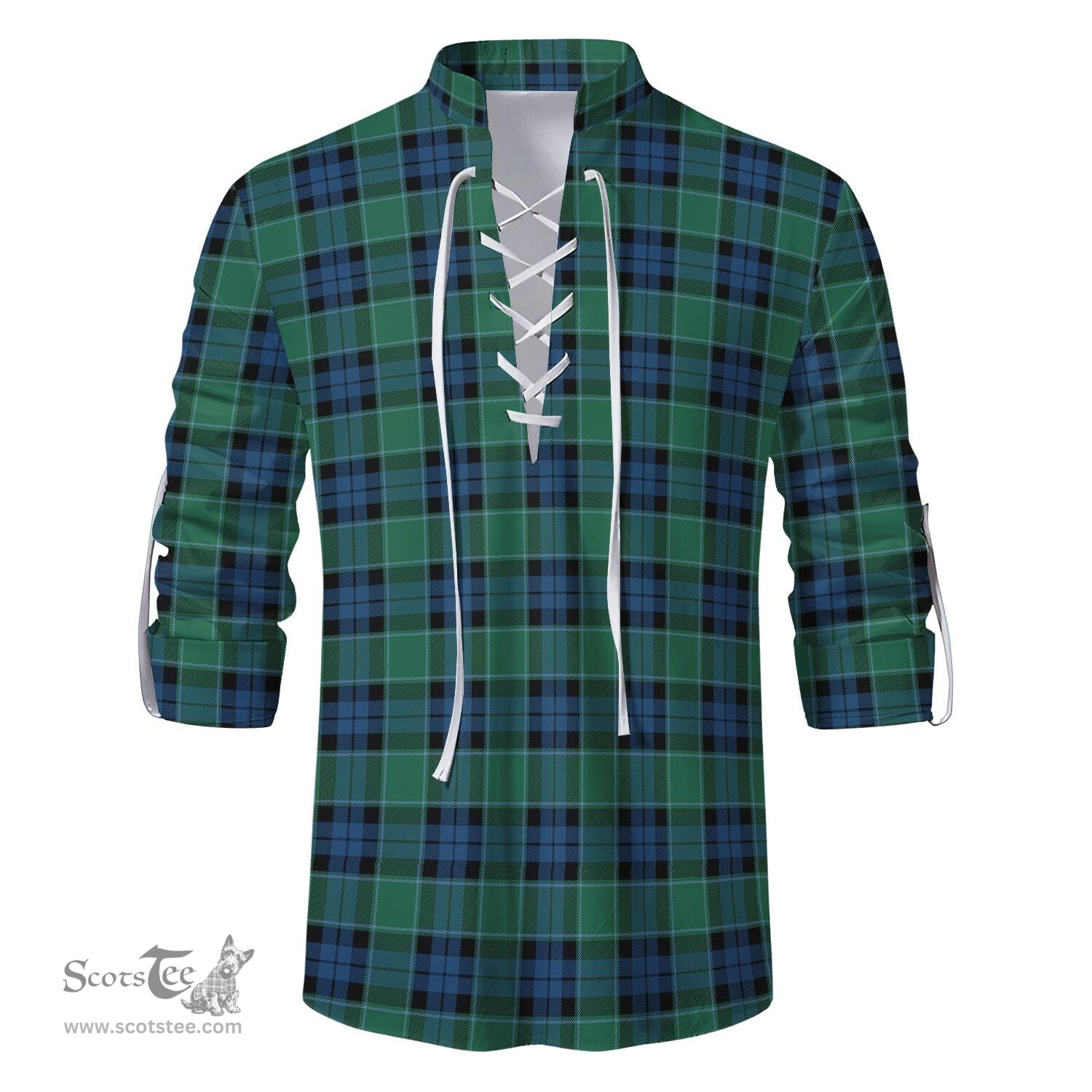 ScotsTee Shop Scottish Graham of Menteith Ancient Clan Tartan Mens Scottish Jacobite Ghillie Casual Shirt