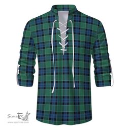 ScotsTee Shop Scottish Graham of Menteith Ancient Clan Tartan Mens Scottish Jacobite Ghillie Casual Shirt