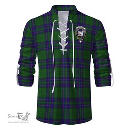 ScotsTee Shop Scottish Lockhart Modern Clan Crest Tartan Mens Scottish Jacobite Ghillie Casual Shirt