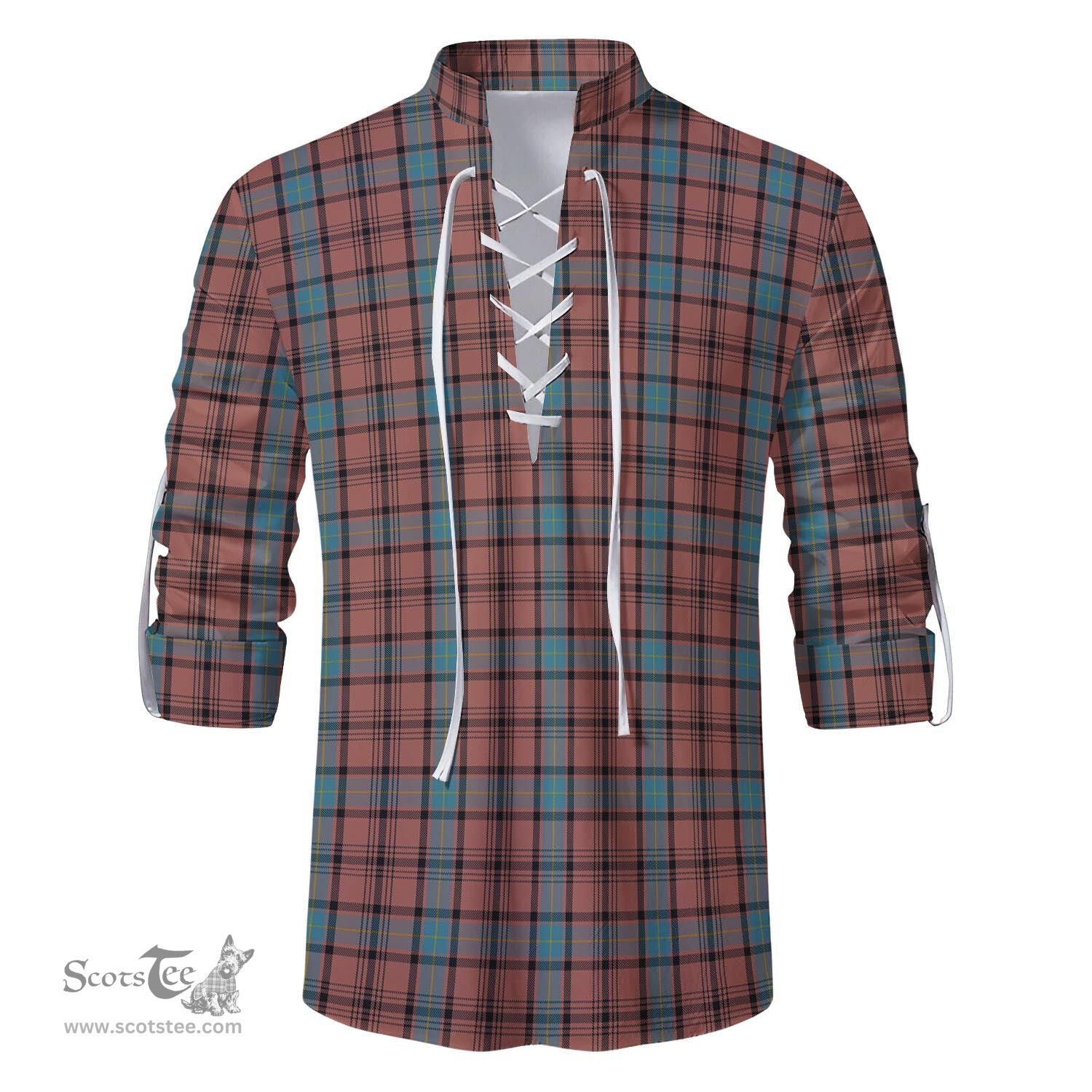 ScotsTee Shop Scottish Hannay Dress Clan Tartan Mens Scottish Jacobite Ghillie Casual Shirt