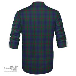 ScotsTee Shop Scottish Laurie Clan Tartan Mens Scottish Jacobite Ghillie Casual Shirt