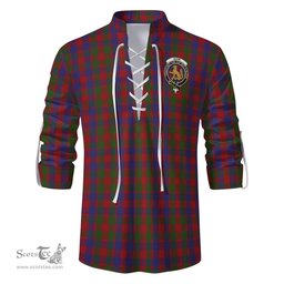 ScotsTee Shop Scottish Gow Clan Crest Tartan Mens Scottish Jacobite Ghillie Casual Shirt