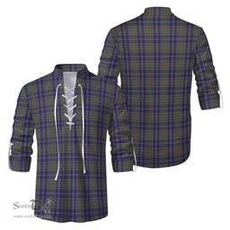 ScotsTee Shop Scottish Kildare County Ireland Clan Tartan Mens Scottish Jacobite Ghillie Casual Shirt