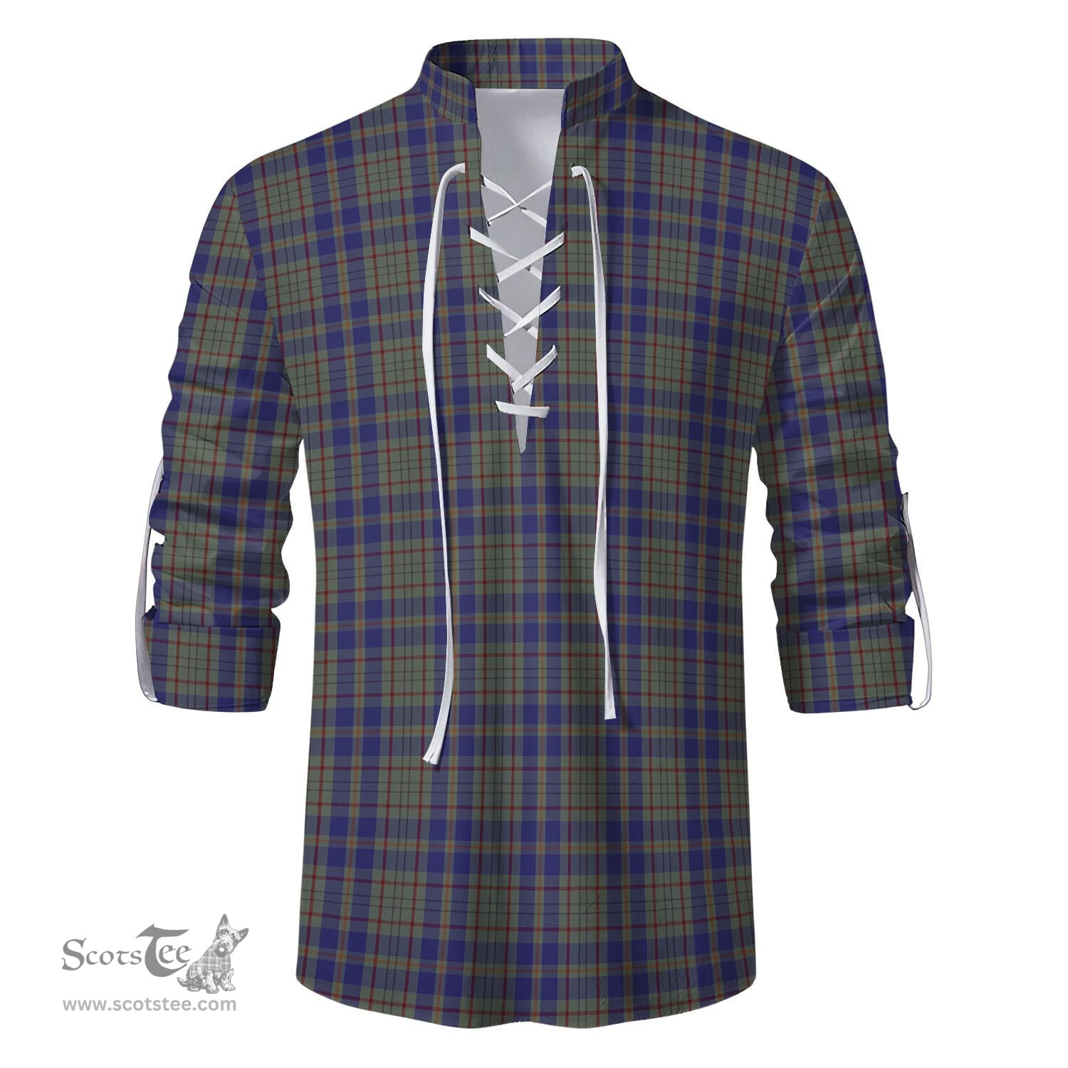 ScotsTee Shop Scottish Kildare County Ireland Clan Tartan Mens Scottish Jacobite Ghillie Casual Shirt