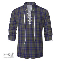 ScotsTee Shop Scottish Kildare County Ireland Clan Tartan Mens Scottish Jacobite Ghillie Casual Shirt