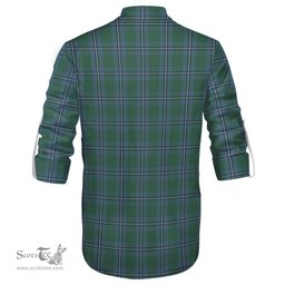 ScotsTee Shop Scottish Irvine of Drum Clan Tartan Mens Scottish Jacobite Ghillie Casual Shirt