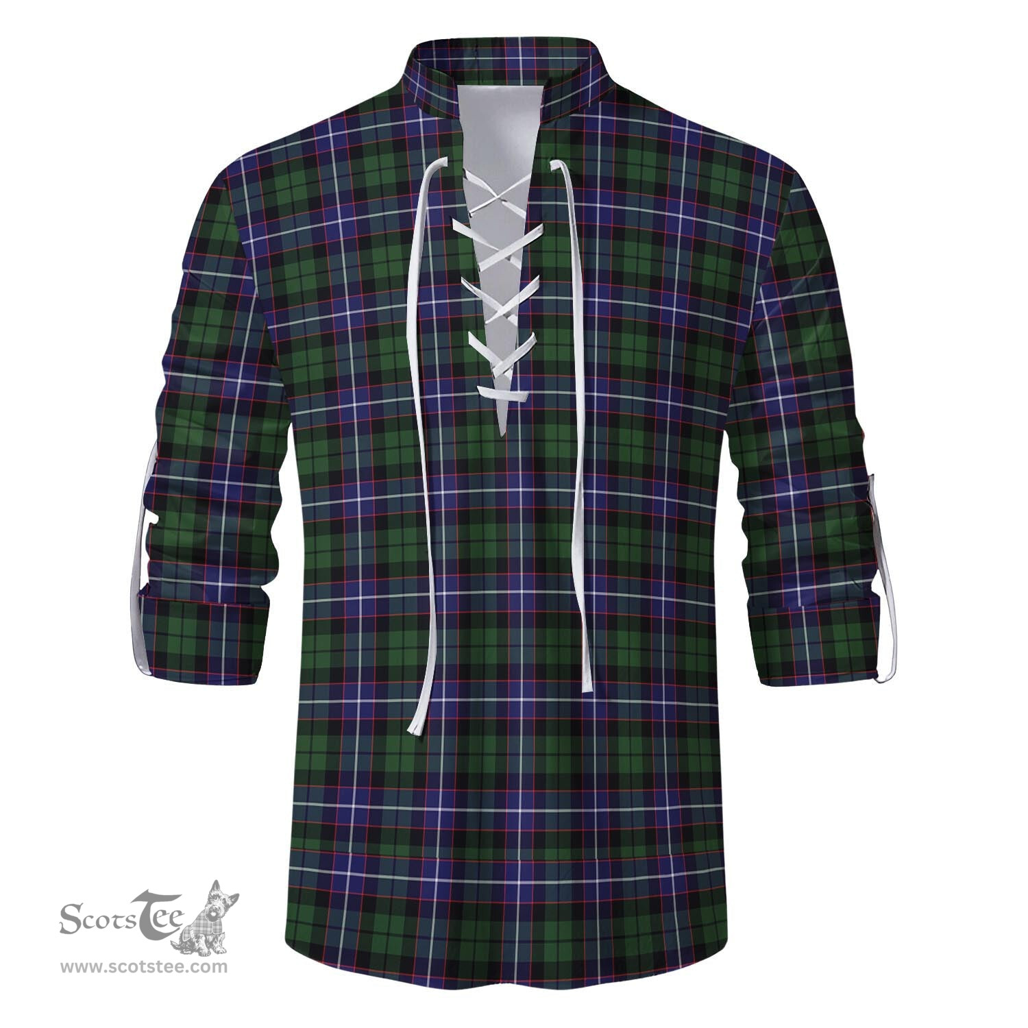 ScotsTee Shop Scottish Galbraith Modern Clan Tartan Mens Scottish Jacobite Ghillie Casual Shirt