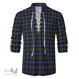 ScotsTee Shop Scottish Galbraith Modern Clan Tartan Mens Scottish Jacobite Ghillie Casual Shirt